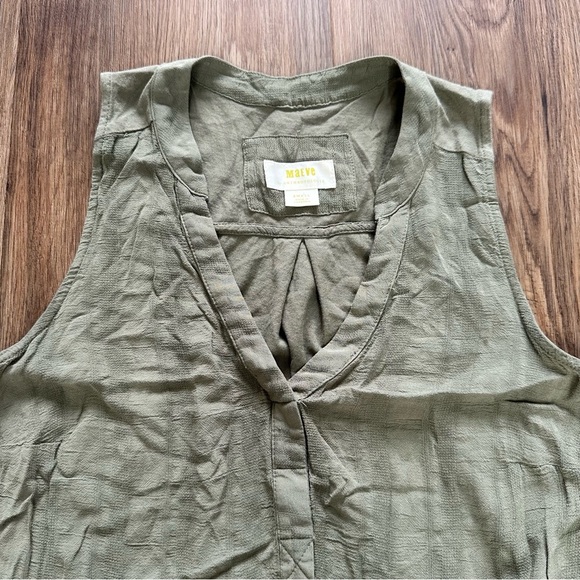 Anthropologie Maeve Colonsay Sleeveless Tunic Top Olive Green Small Boho Shirt - Picture 6 of 8